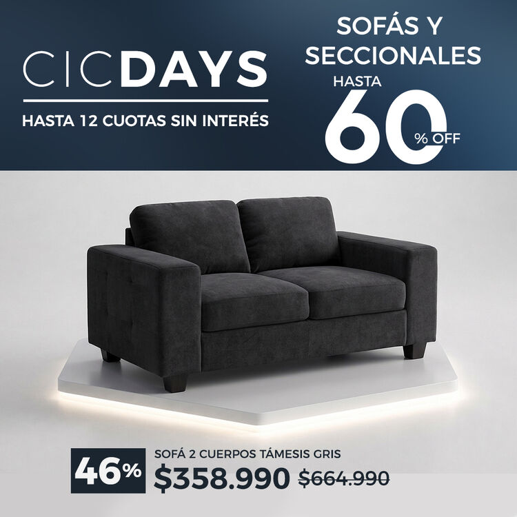 Ver ofertas Cyber en sof&aacute;s y seccionales CIC con hasta 60% de descuento