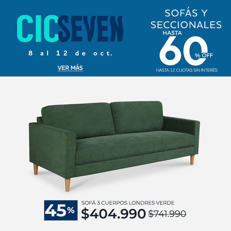 Ver ofertas Cyber en sof&aacute;s y seccionales CIC con hasta 60% de descuento