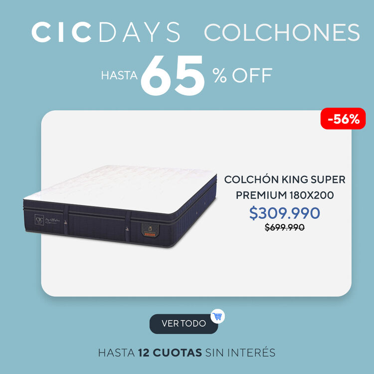 COLCHONES CON HASTA 60% DE DESCUENTO EN CIC DAYS DE CIC.CL