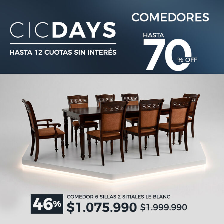 Ver ofertas Cyber en comedores CIC con hasta 70% de descuento