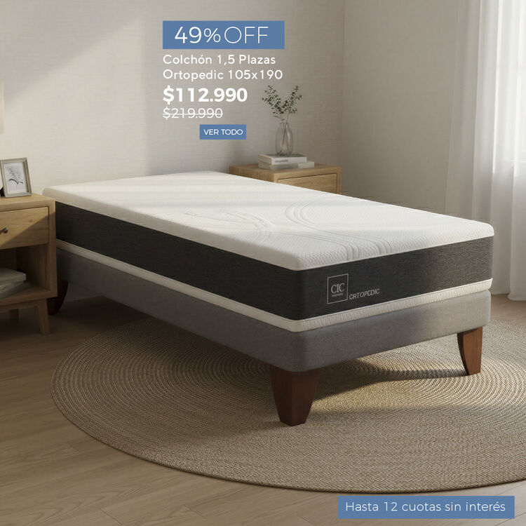 Ofertas de hasta 65% en camas y colchones en cic.cl