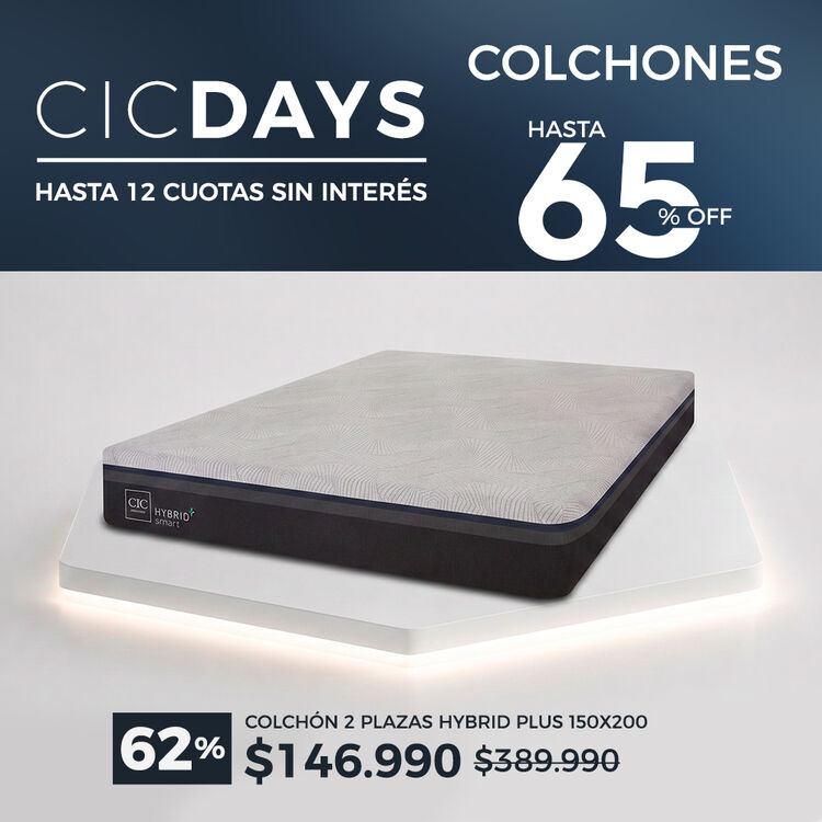 Ver ofertas Cyber en colchones CIC con hasta 65% de descuento