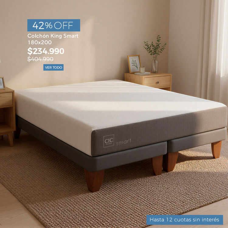 Ofertas de hasta 65% en camas y colchones en cic.cl