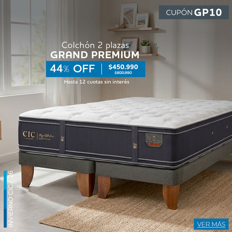 Ofertas de hasta 65% en camas y colchones en cic.cl