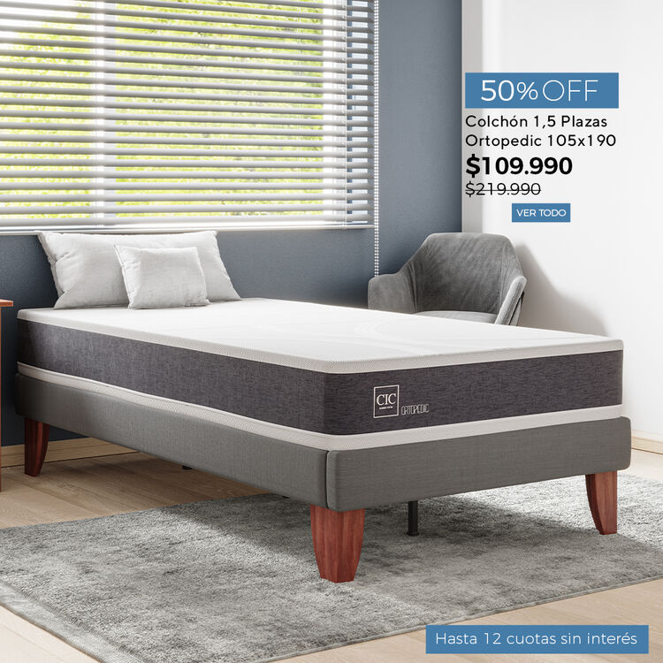 Ofertas de hasta 65% en camas y colchones en cic.cl