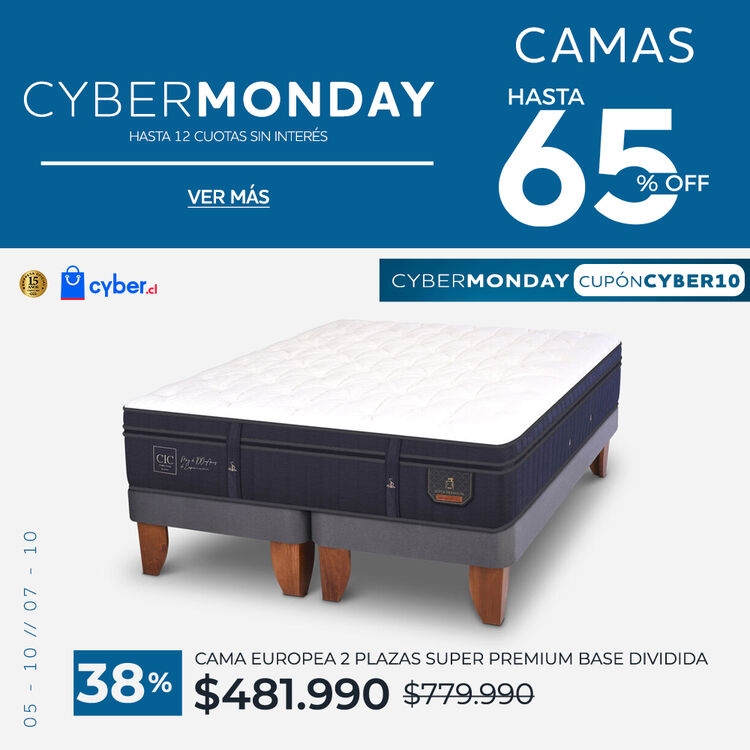 Ver ofertas Cyber en camas CIC con hasta 65% de descuento