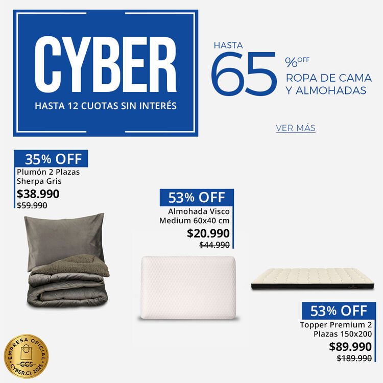 Ropa de cama y Almohadas con hasta 55% de dcto. en CIC DAYS