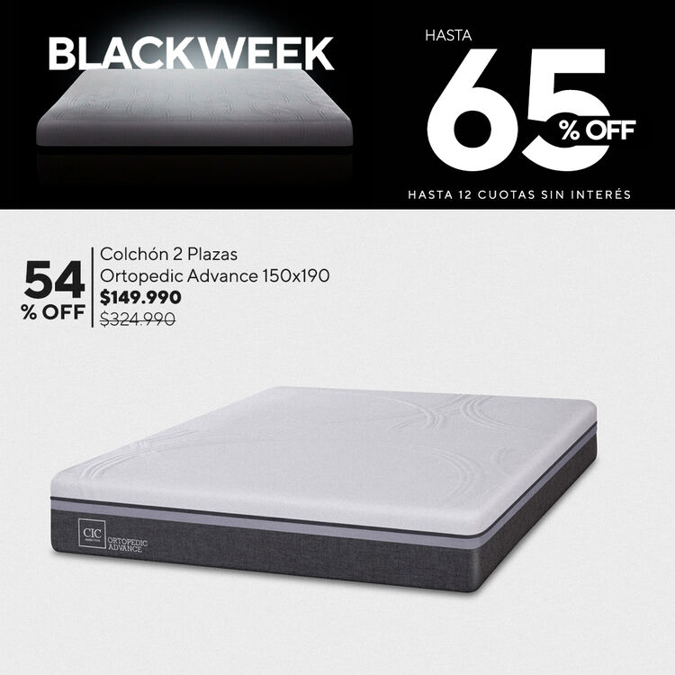 Ofertas de hasta 65% en camas y colchones en cic.cl