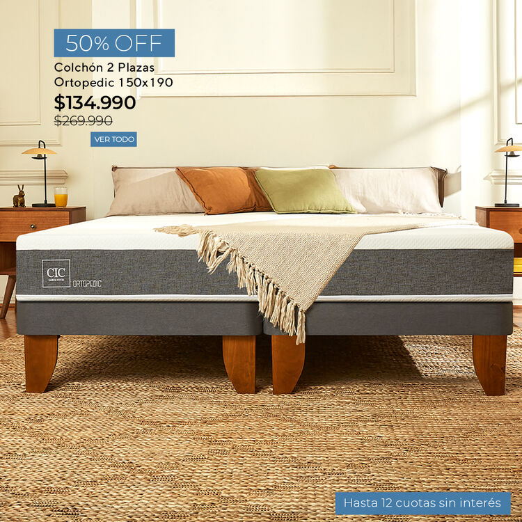 Ofertas de hasta 65% en camas y colchones en cic.cl