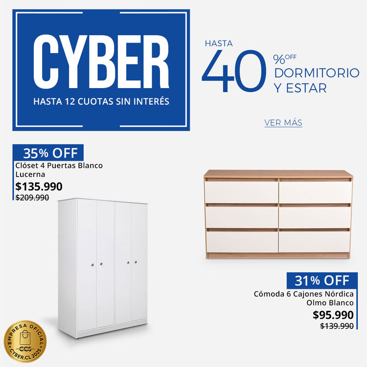 CÓMODAS Y CLÓSET CON HASTA 40% DE DESCUENTO EN CIC DAYS DE CIC.CL