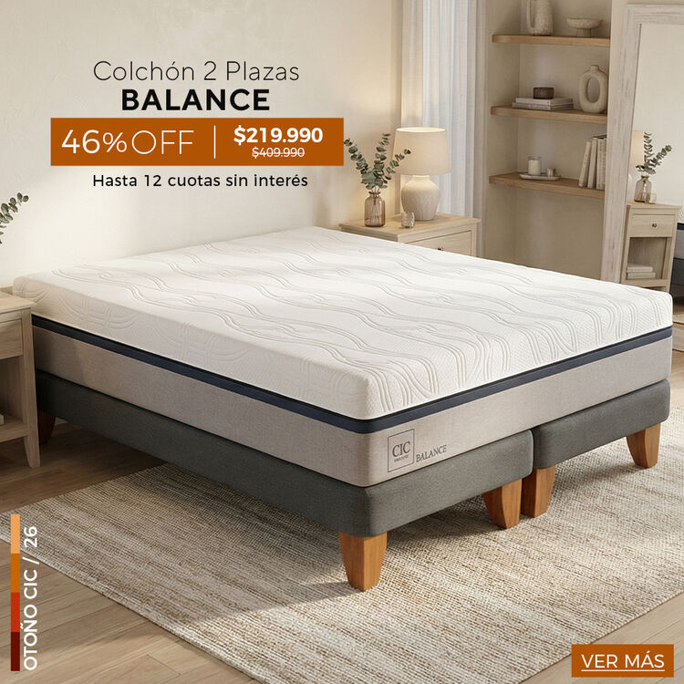 Ofertas de hasta 65% en camas y colchones en cic.cl