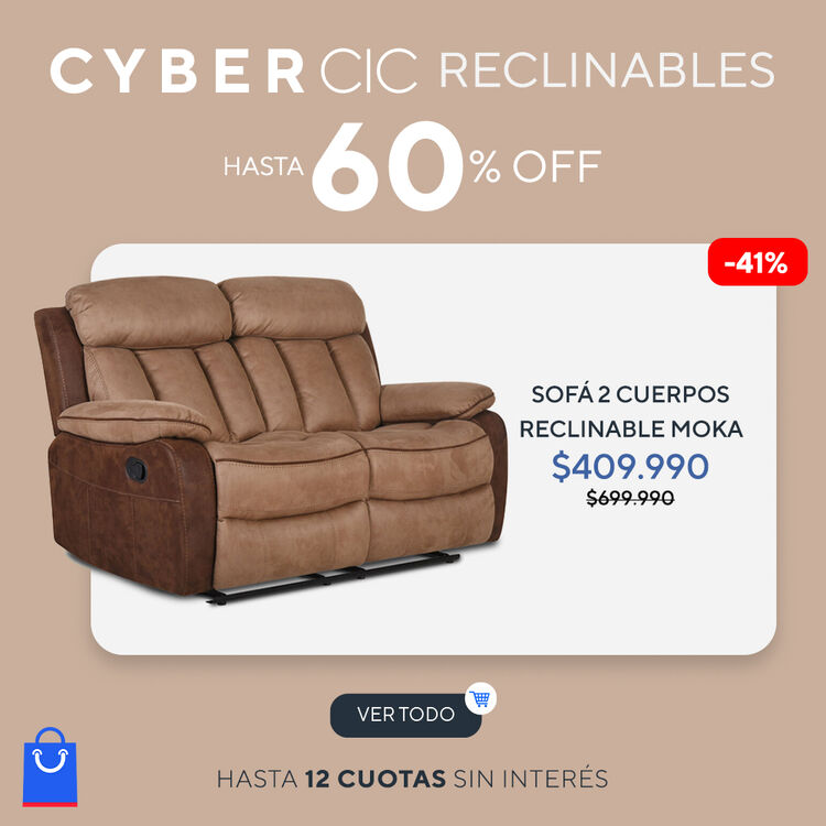 65% DCTO EN SOFÁS RECLINABLES EN CIC DAYS DE CIC.CL