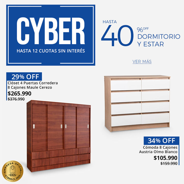 CÓMODAS Y CLÓSET CON HASTA 40% DE DESCUENTO EN CIC DAYS DE CIC.CL