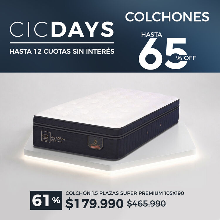 Ver ofertas Cyber en colchones CIC con hasta 65% de descuento
