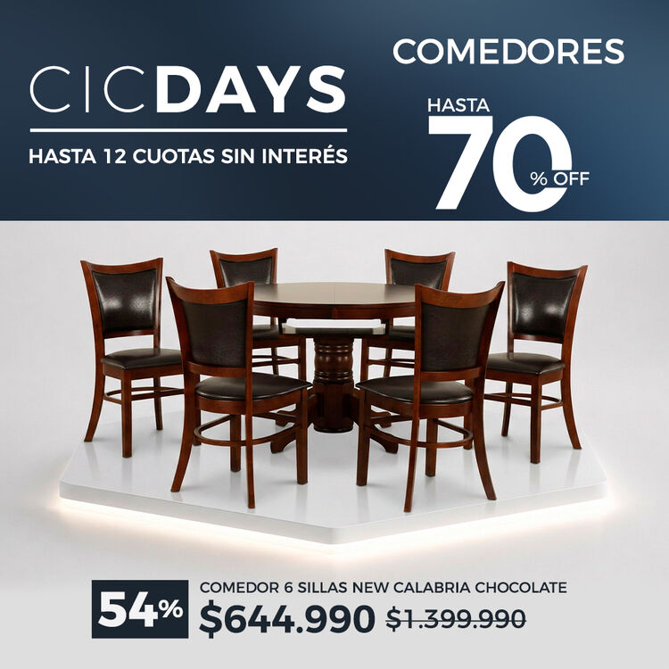 Ver ofertas Cyber en comedores CIC con hasta 70% de descuento