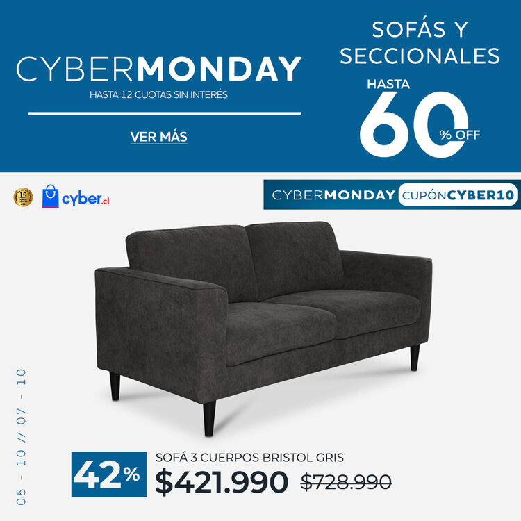Ver ofertas Cyber en sof&aacute;s y seccionales CIC con hasta 60% de descuento