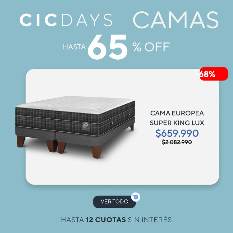 65% DE DESCUENTO EN CAMAS EN CIC DAYS DE CIC.CL
