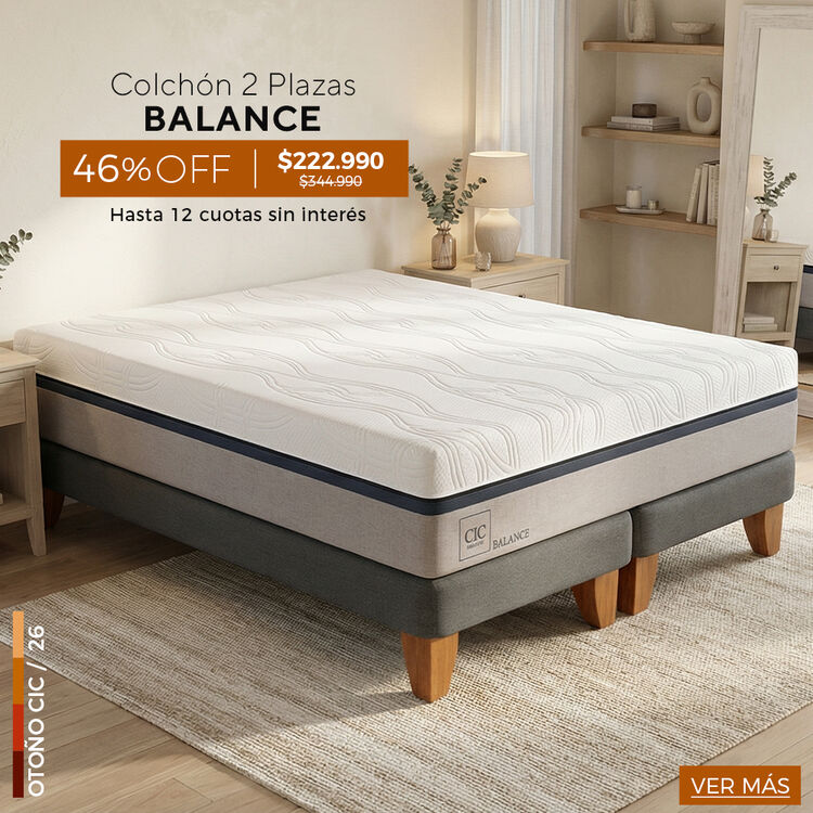 Ofertas de hasta 65% en camas y colchones en cic.cl