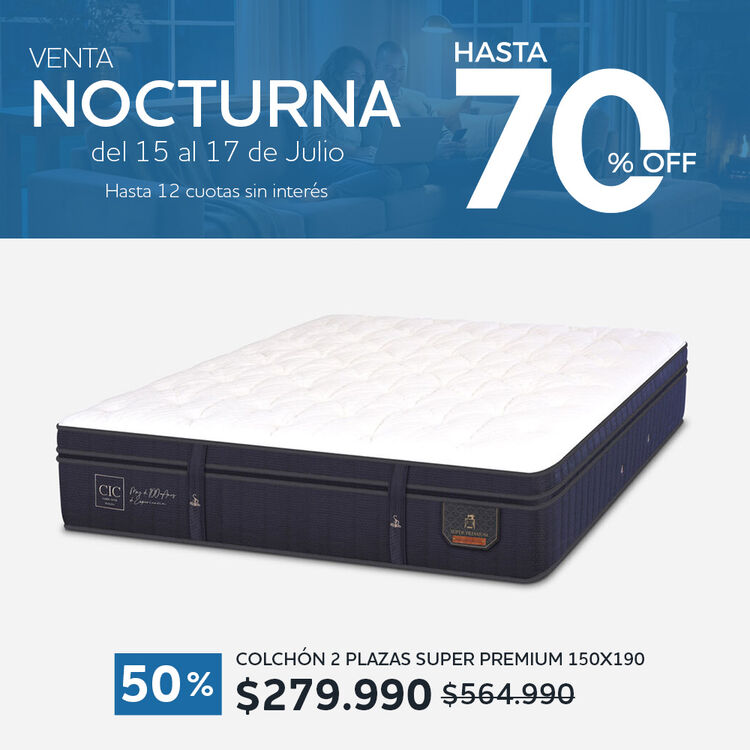 Ofertas de hasta 65% en camas y colchones en cic.cl