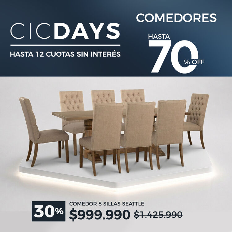 Ver ofertas Cyber en comedores CIC con hasta 70% de descuento