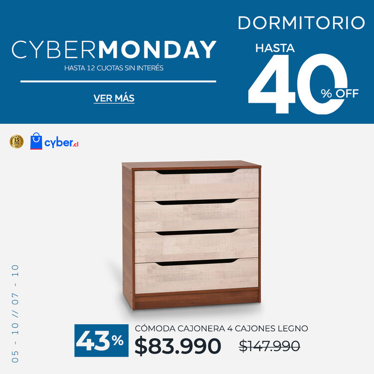 Ver ofertas Cyber en muebles de dormitorio CIC con hasta 40% de descuento