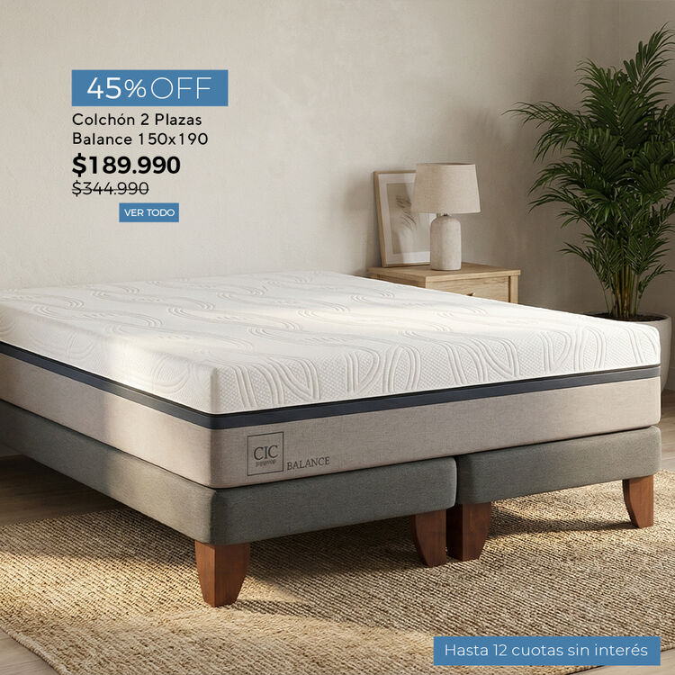 Ofertas de hasta 65% en camas y colchones en cic.cl