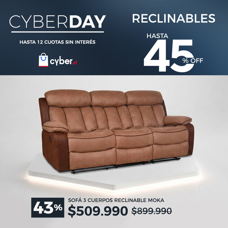 Ver ofertas Cyber en sof&aacute;s reclinables CIC con hasta 45% de descuento
