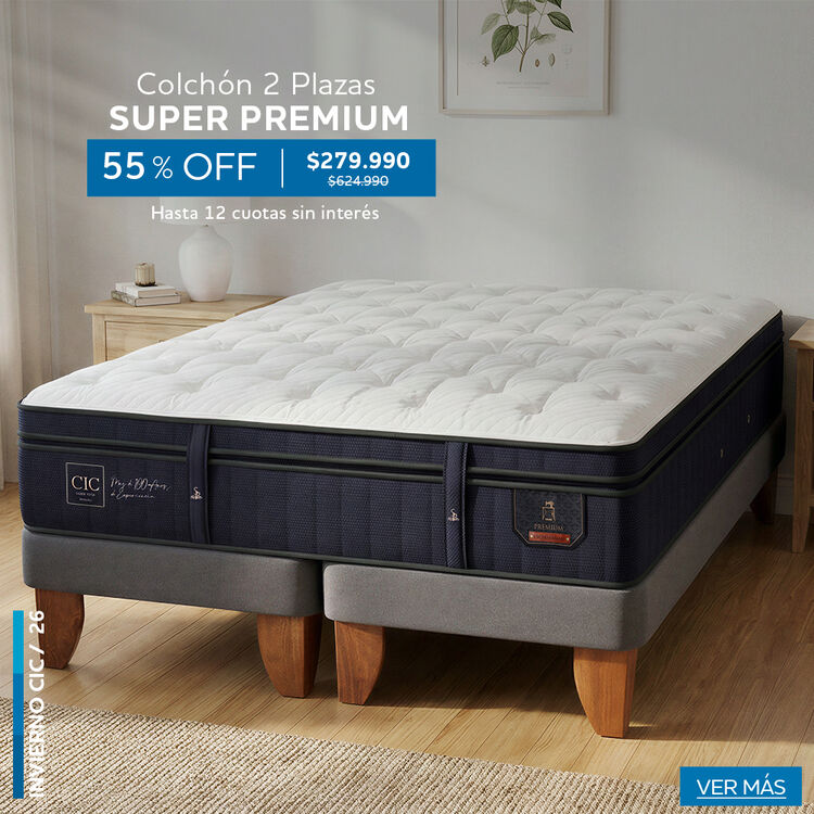 Ofertas de hasta 65% en camas y colchones en cic.cl