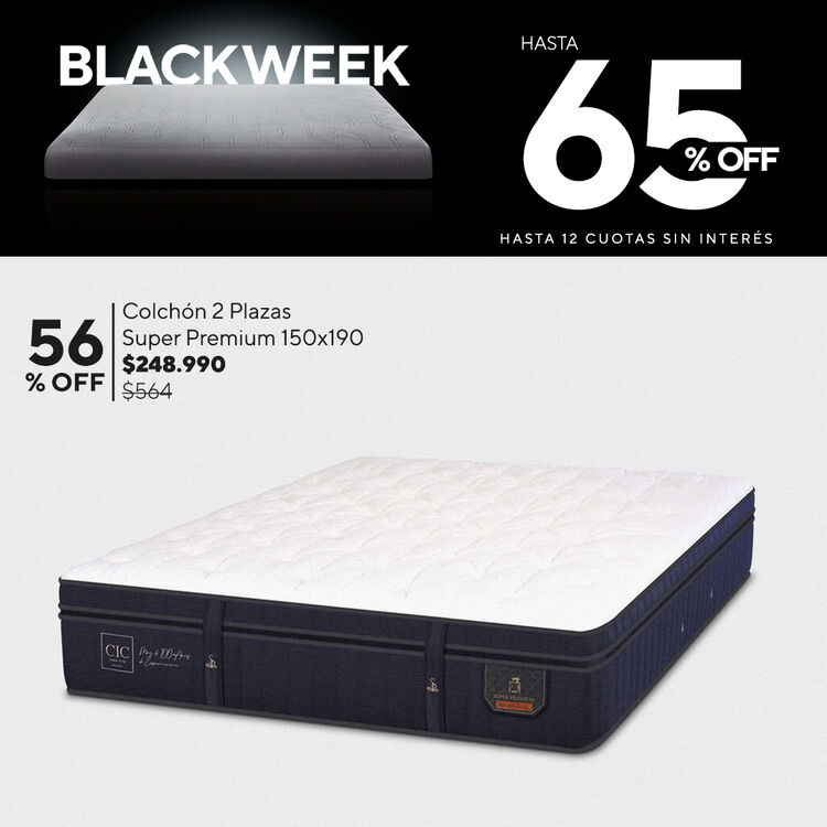 Ofertas de hasta 65% en camas y colchones en cic.cl