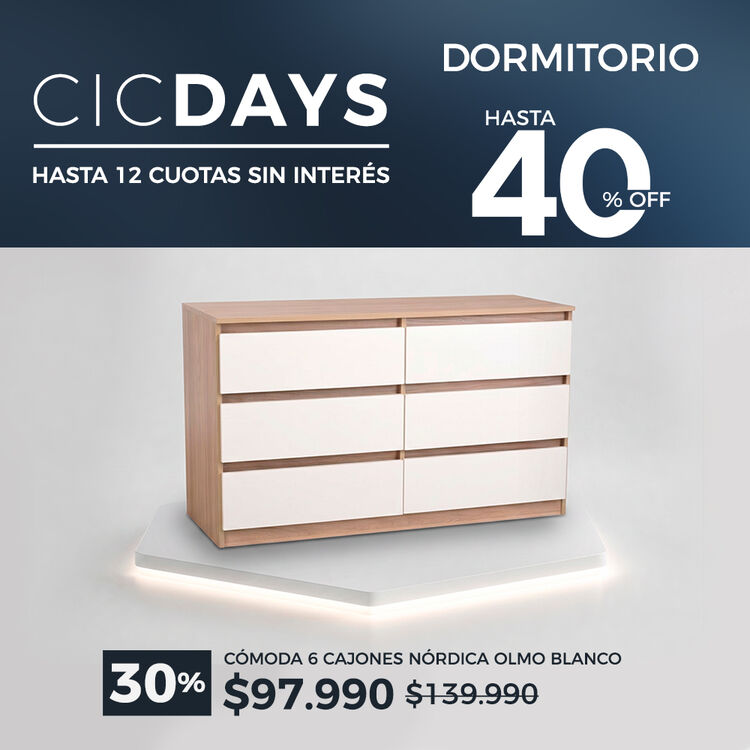 Ver ofertas Cyber en muebles de dormitorio CIC con hasta 40% de descuento
