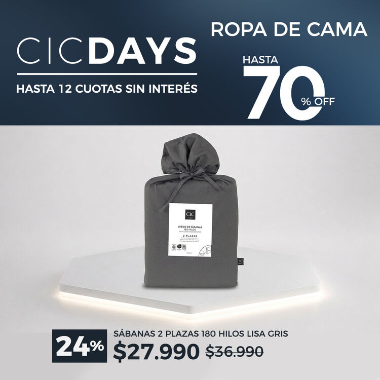 	Ver ofertas Cyber en ropa de cama CIC con hasta 50% de descuento