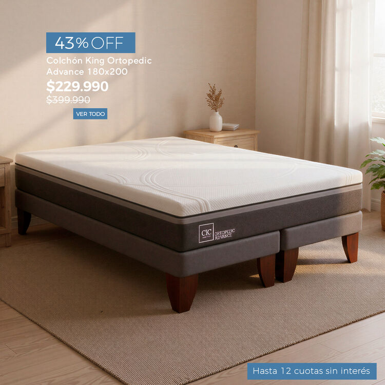Ofertas de hasta 65% en camas y colchones en cic.cl