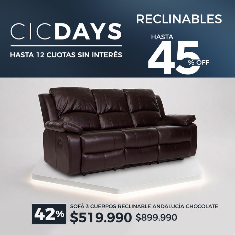 Ver ofertas Cyber en sof&aacute;s reclinables CIC con hasta 45% de descuento