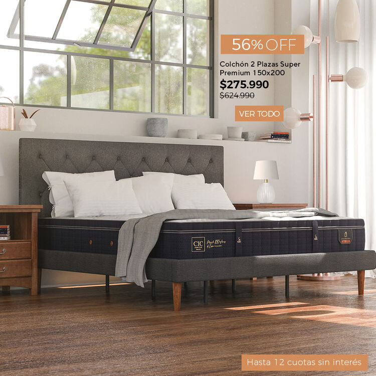 Ofertas de hasta 65% en camas y colchones en cic.cl