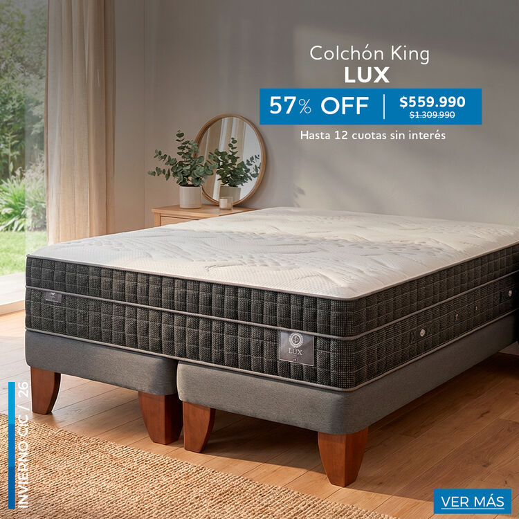 Ofertas de hasta 65% en camas y colchones en cic.cl