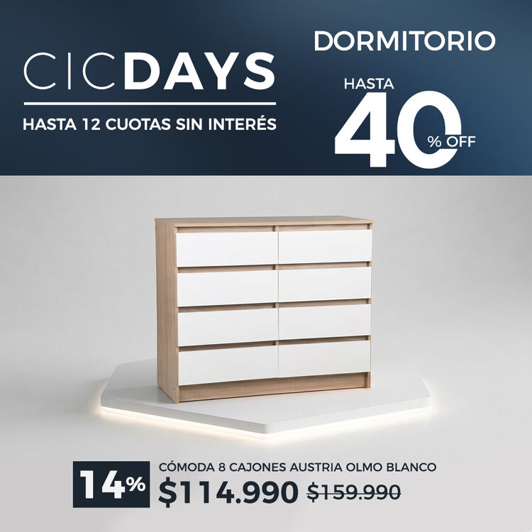 Ver ofertas Cyber en muebles de dormitorio CIC con hasta 40% de descuento