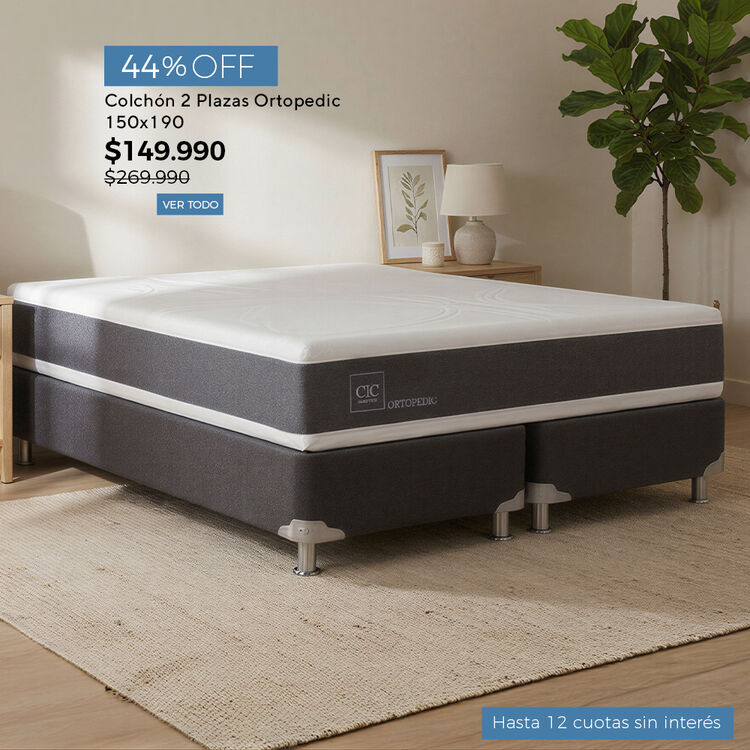 Ofertas de hasta 65% en camas y colchones en cic.cl