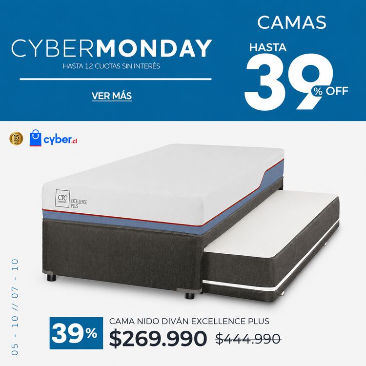 Ver ofertas Cyber en camas CIC con hasta 65% de descuento