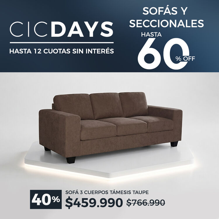 Ver ofertas Cyber en sof&aacute;s y seccionales CIC con hasta 60% de descuento