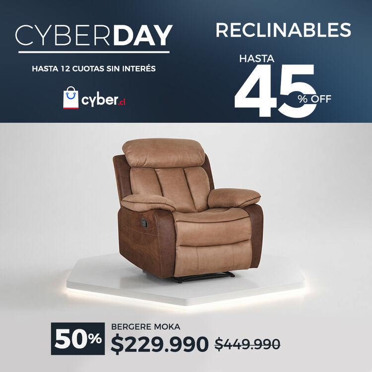 Ver ofertas Cyber en sof&aacute;s reclinables CIC con hasta 45% de descuento
