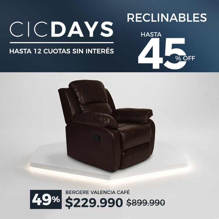 Ver ofertas Cyber en sof&aacute;s reclinables CIC con hasta 45% de descuento