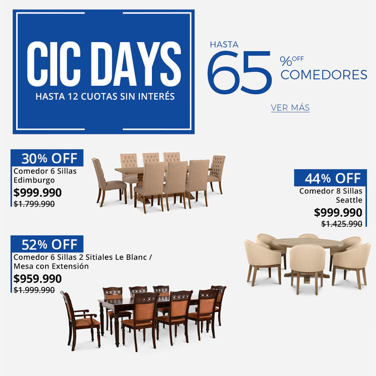 65% DCTO EN COMEDORES EN CIC DAYS DE CIC.CL