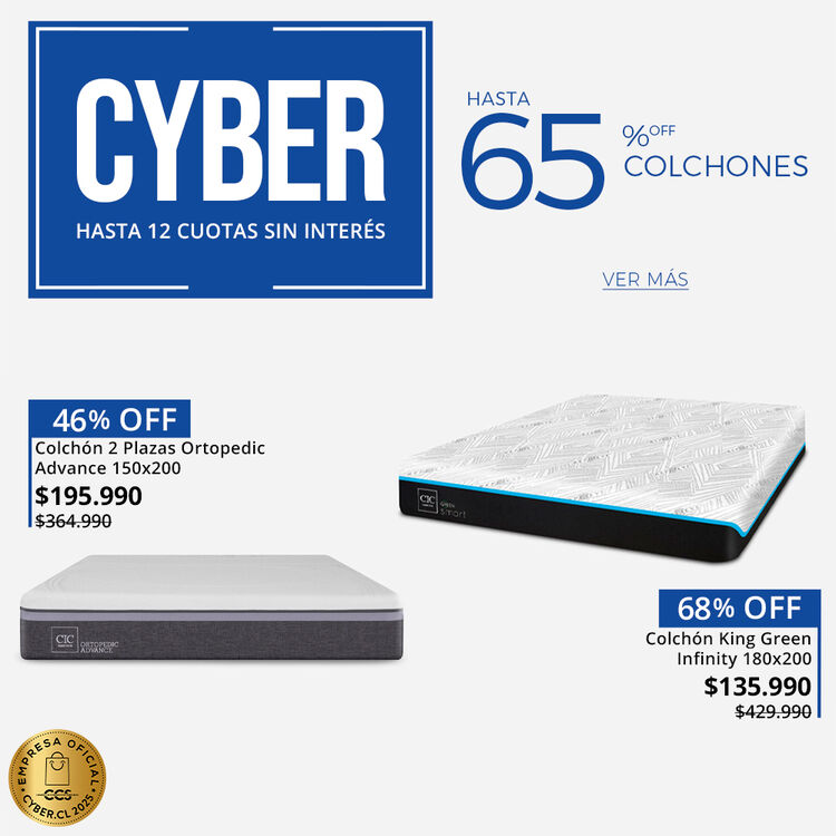 COLCHONES CON HASTA 60% DE DESCUENTO EN CIC DAYS DE CIC.CL