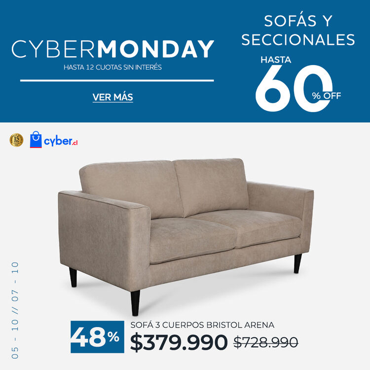 Ver ofertas Cyber en sof&aacute;s y seccionales CIC con hasta 60% de descuento