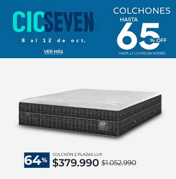 Ver ofertas Cyber en colchones CIC con hasta 65% de descuento