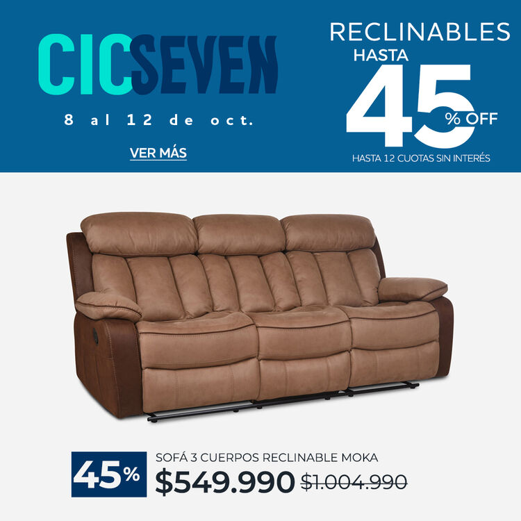 Ver ofertas Cyber en sof&aacute;s reclinables CIC con hasta 45% de descuento