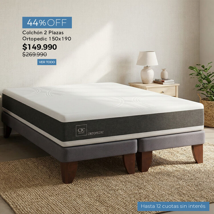 Ofertas de hasta 65% en camas y colchones en cic.cl