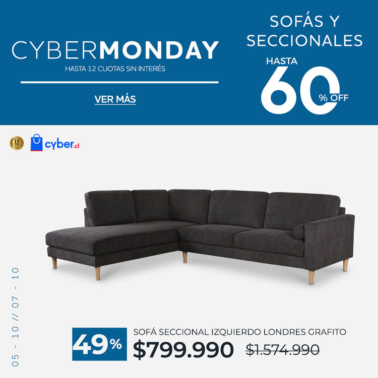 Ver ofertas Cyber en sof&aacute;s y seccionales CIC con hasta 60% de descuento
