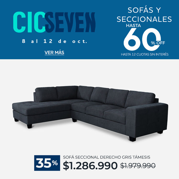 Ver ofertas Cyber en sof&aacute;s y seccionales CIC con hasta 60% de descuento