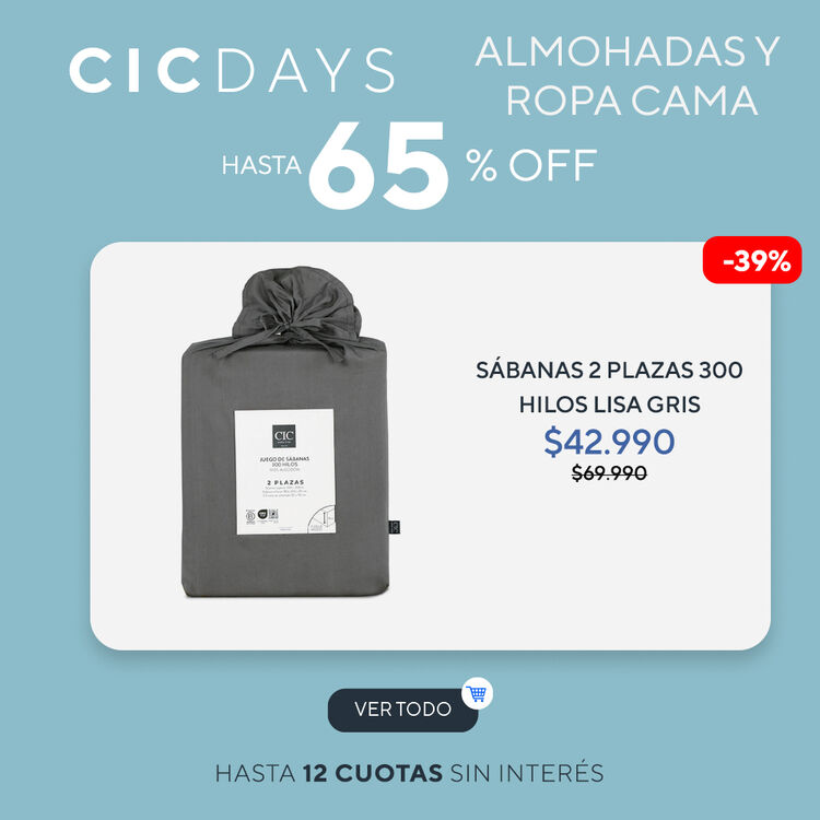 Ropa de cama y Almohadas con hasta 55% de dcto. en CIC DAYS